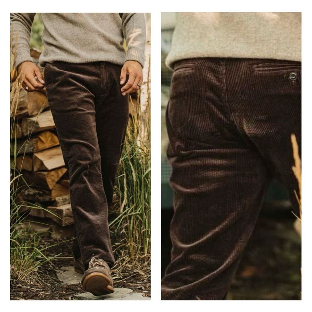 Taylor Stitch The SLIM Foundation Espresso Brown Cords Pants Men’s